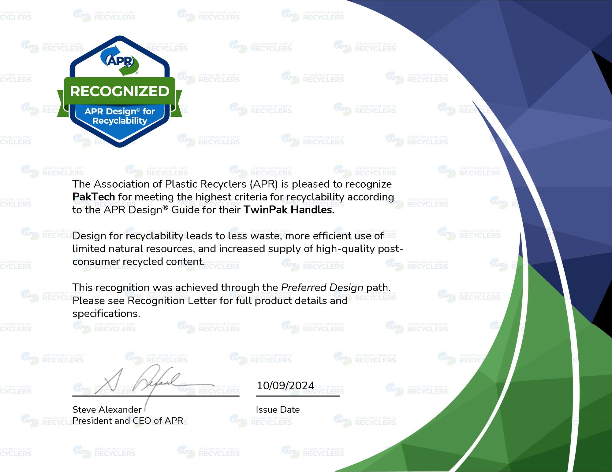 RecognitionCertificate-PakTech-TwinPak