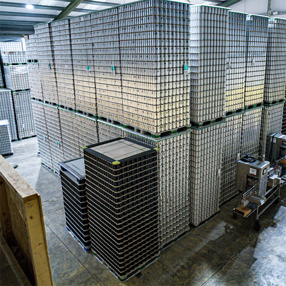 stacks of bevcraft cans