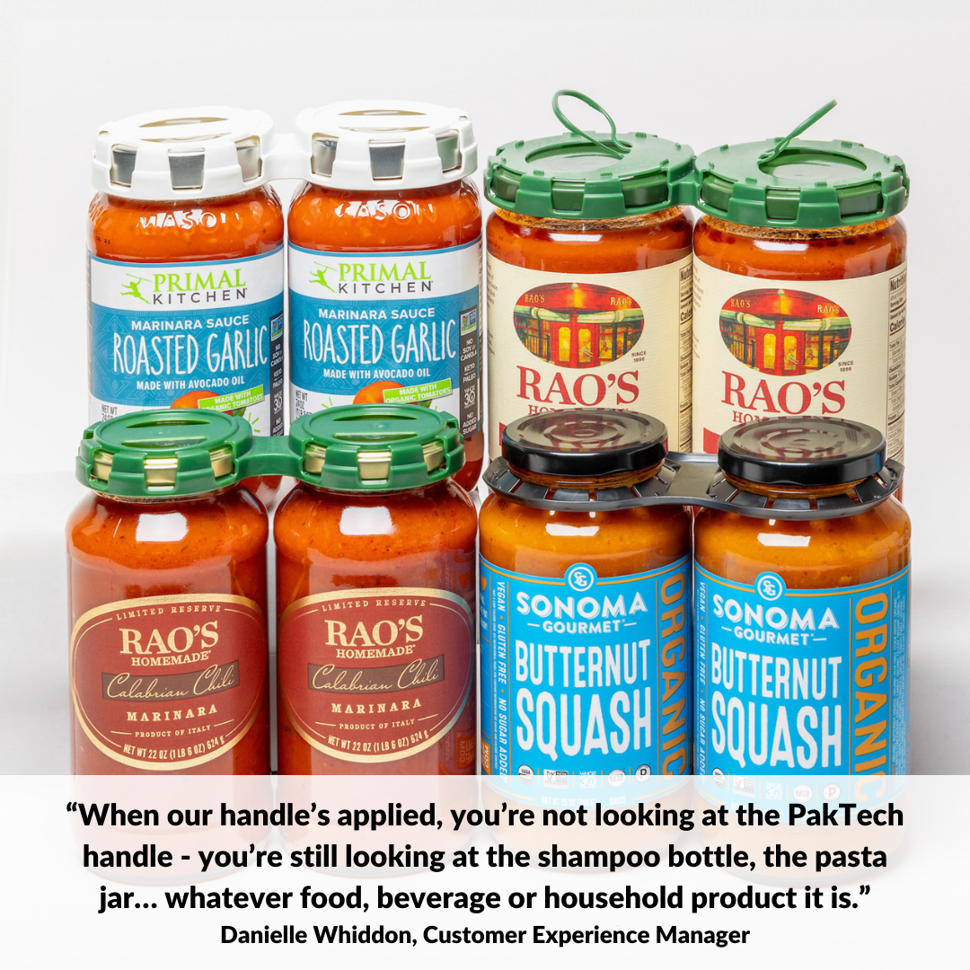 PakTech handles holding pasta sauces together.