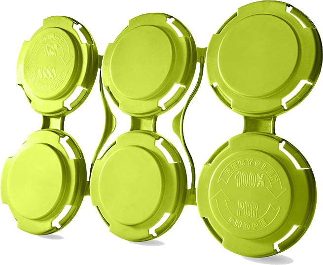 Green paktech plastic can holder